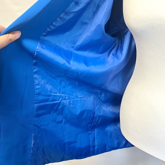 Venus Royal Blue Women’s Open Front Blazer Coat Jacket Size 14 Business Suit - Picture 10 of 15